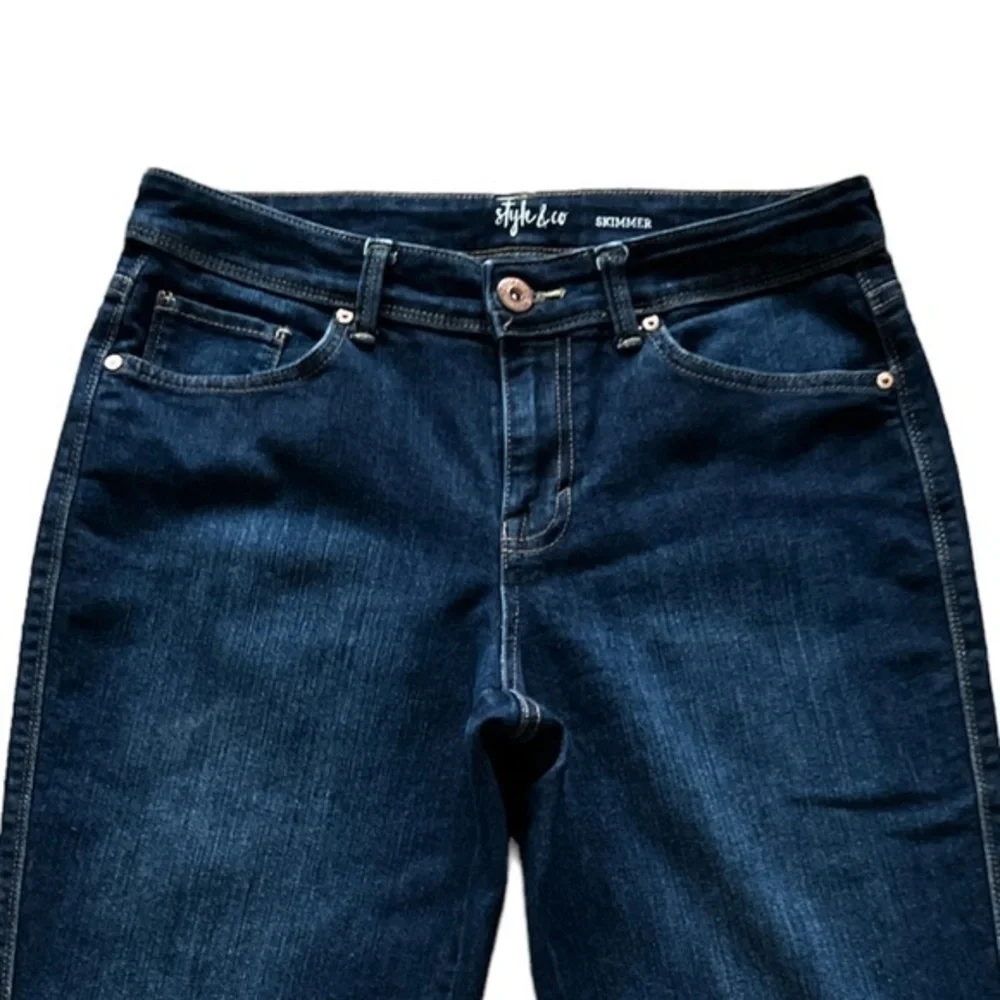 Style & Co Blue Dark Wash Skimmer‎ Jean Capris Sz. 8